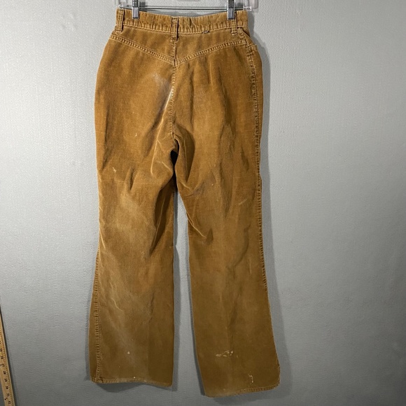 Vintage 70s Levis For MF Corduroy Distressed Brown Tab Pants Mens 12 28 x 29 - Picture 9 of 16